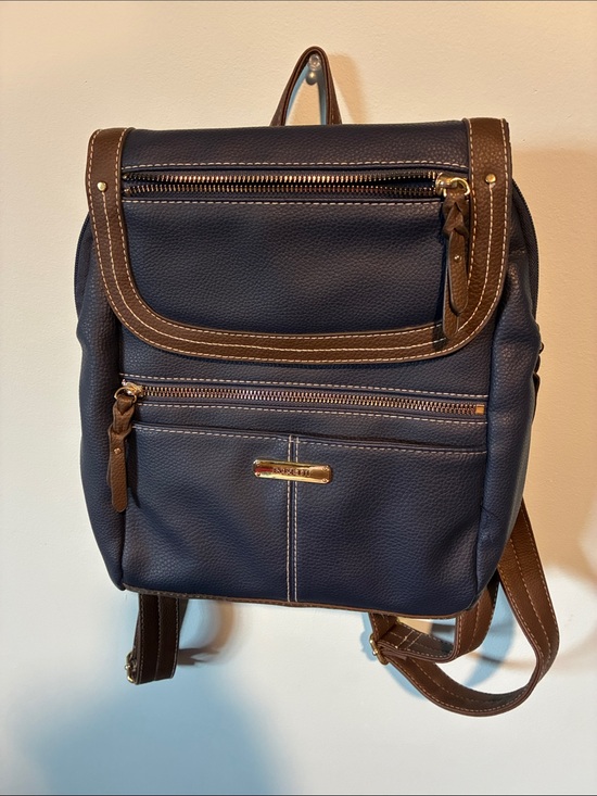 Rosetti Other - Rosetti Navy and Brown Leather-Trim Backpack
